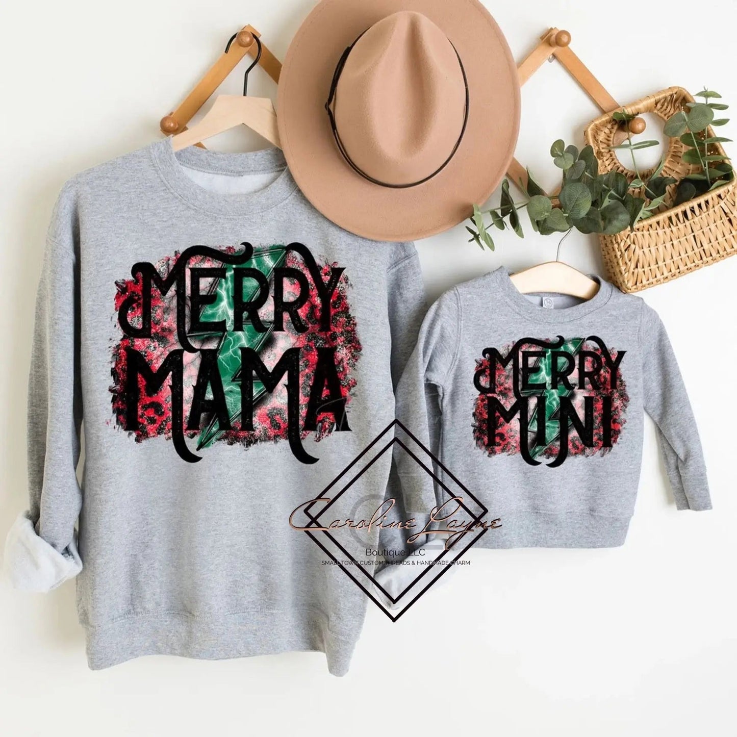 Merry Mama Mini Set Sweatshirt - Caroline Layne Boutique LLC