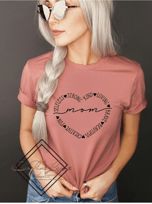 Mom Heart Tee - Caroline Layne Boutique LLC