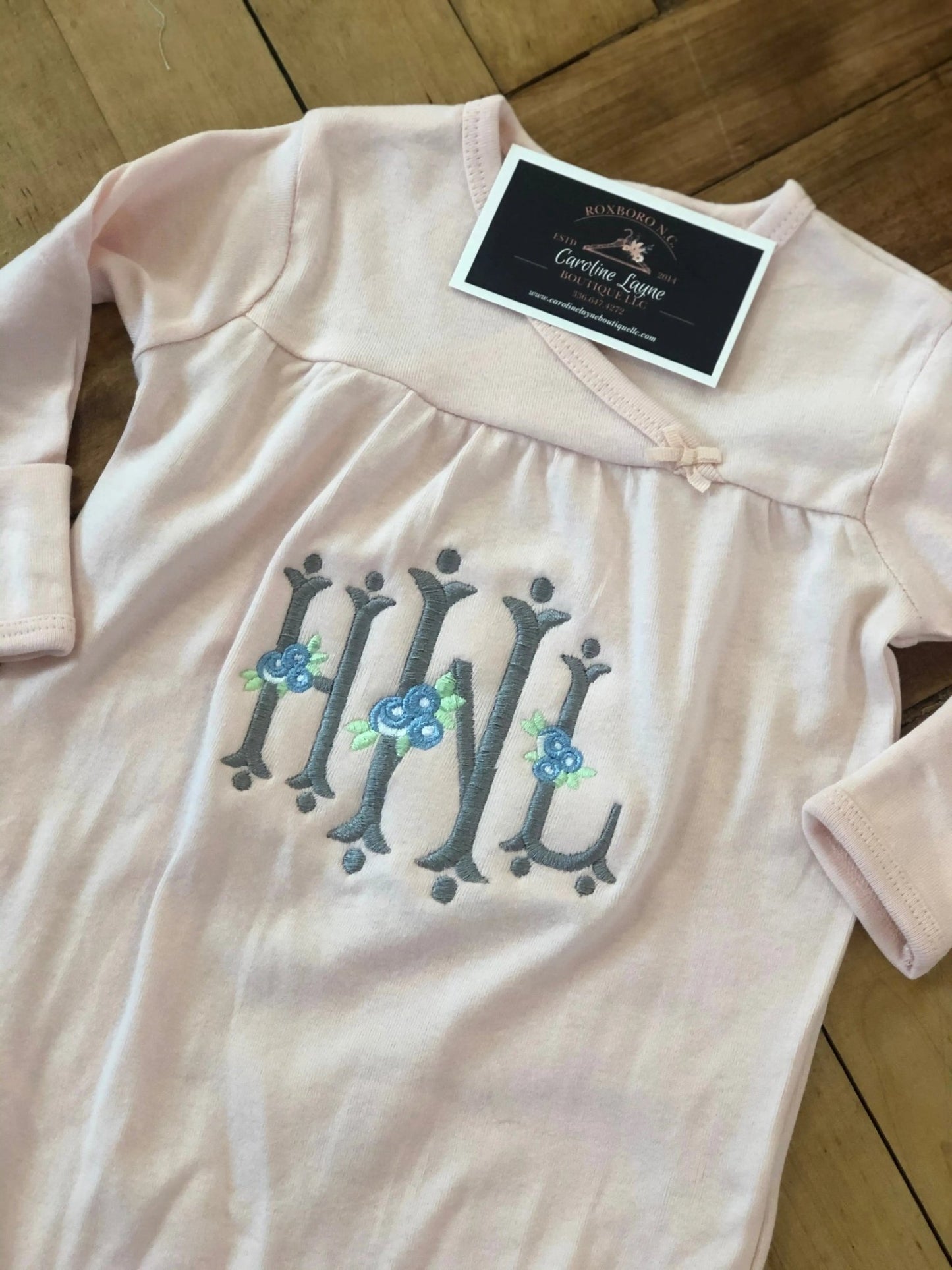 Monogrammed Baby Gown - Caroline Layne Boutique LLC