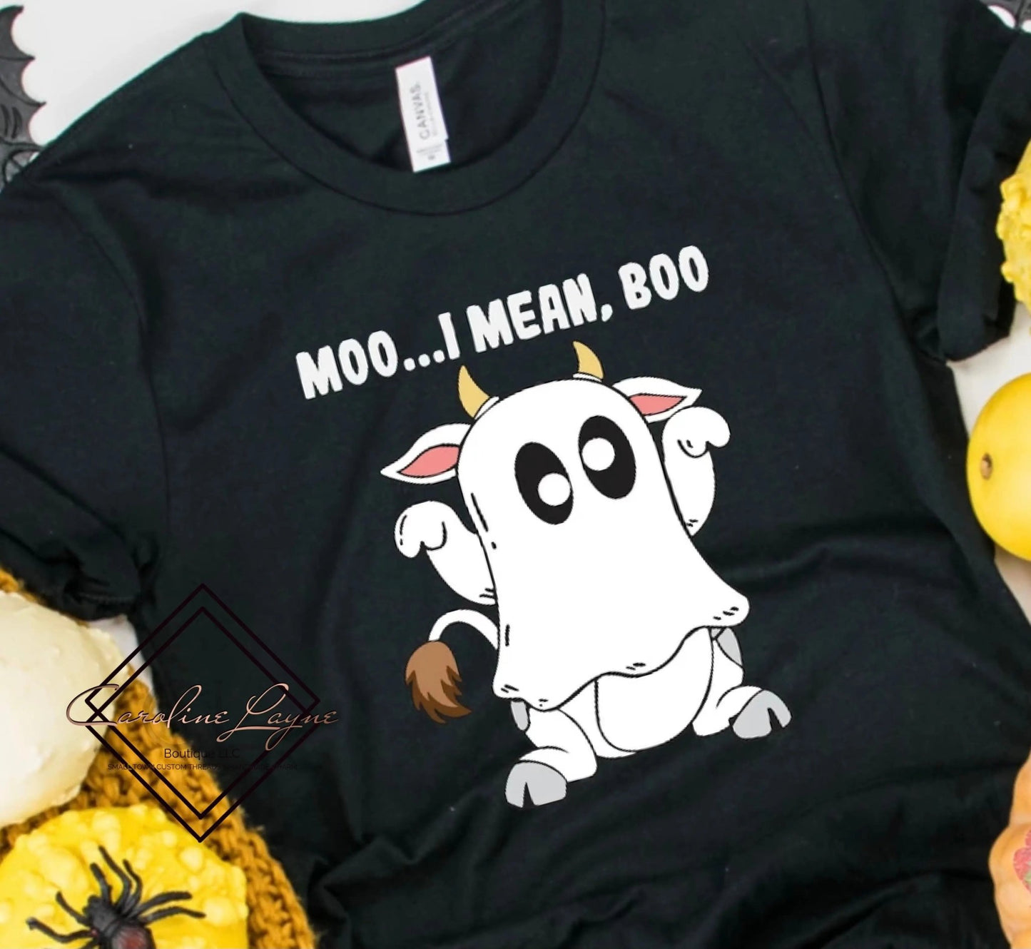 Moo I Mean Boo Ghost Tee - Caroline Layne Boutique LLC