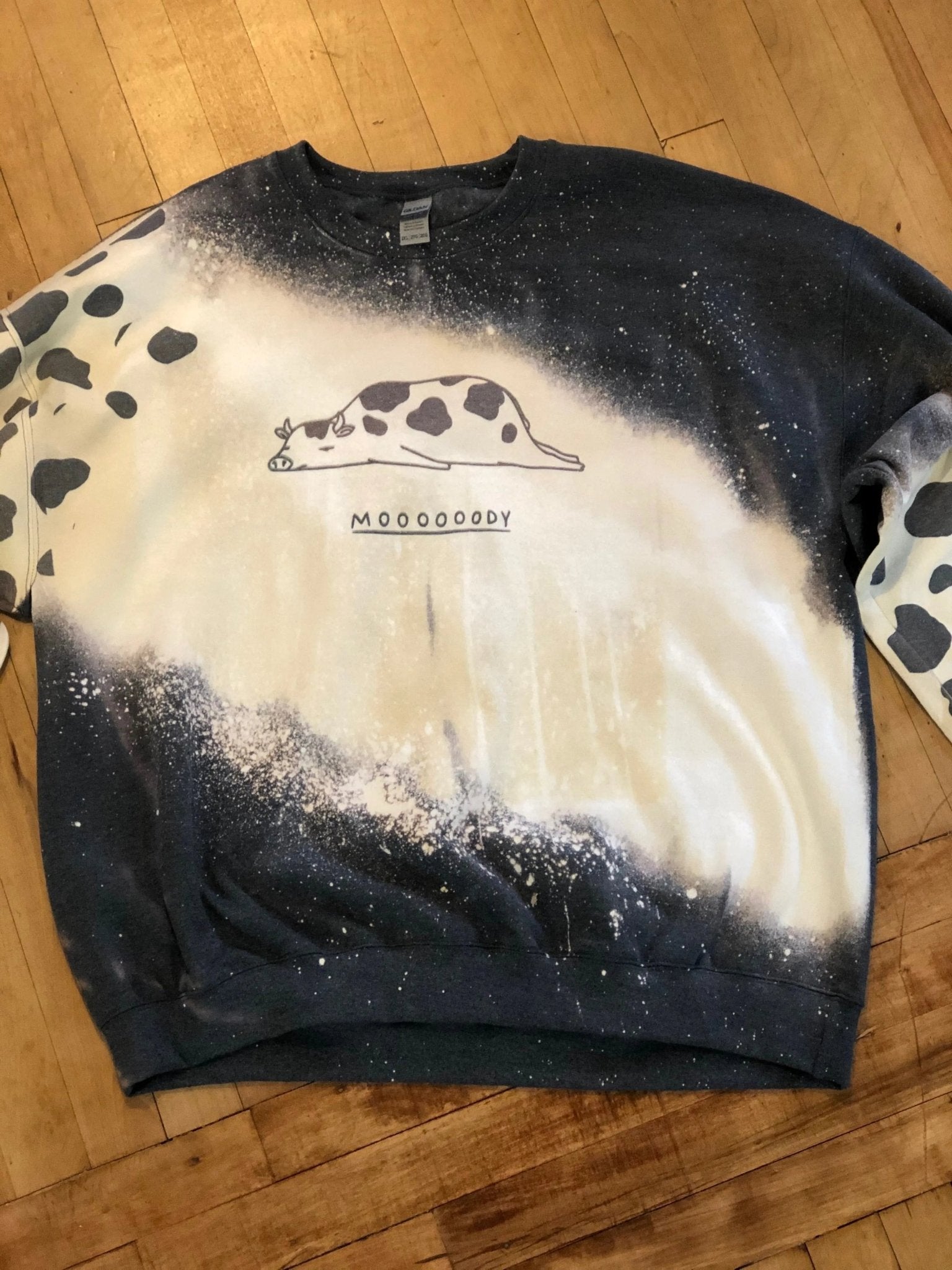 Moooody Cow Bleached Sweatshirt - Caroline Layne Boutique LLC