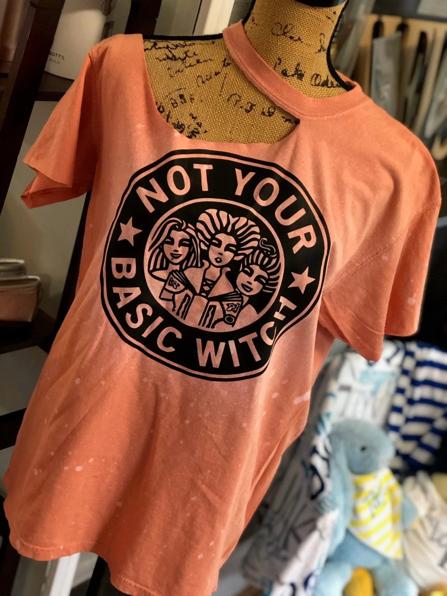 Not Your Basic Witch Bleached Tee - Caroline Layne Boutique LLC