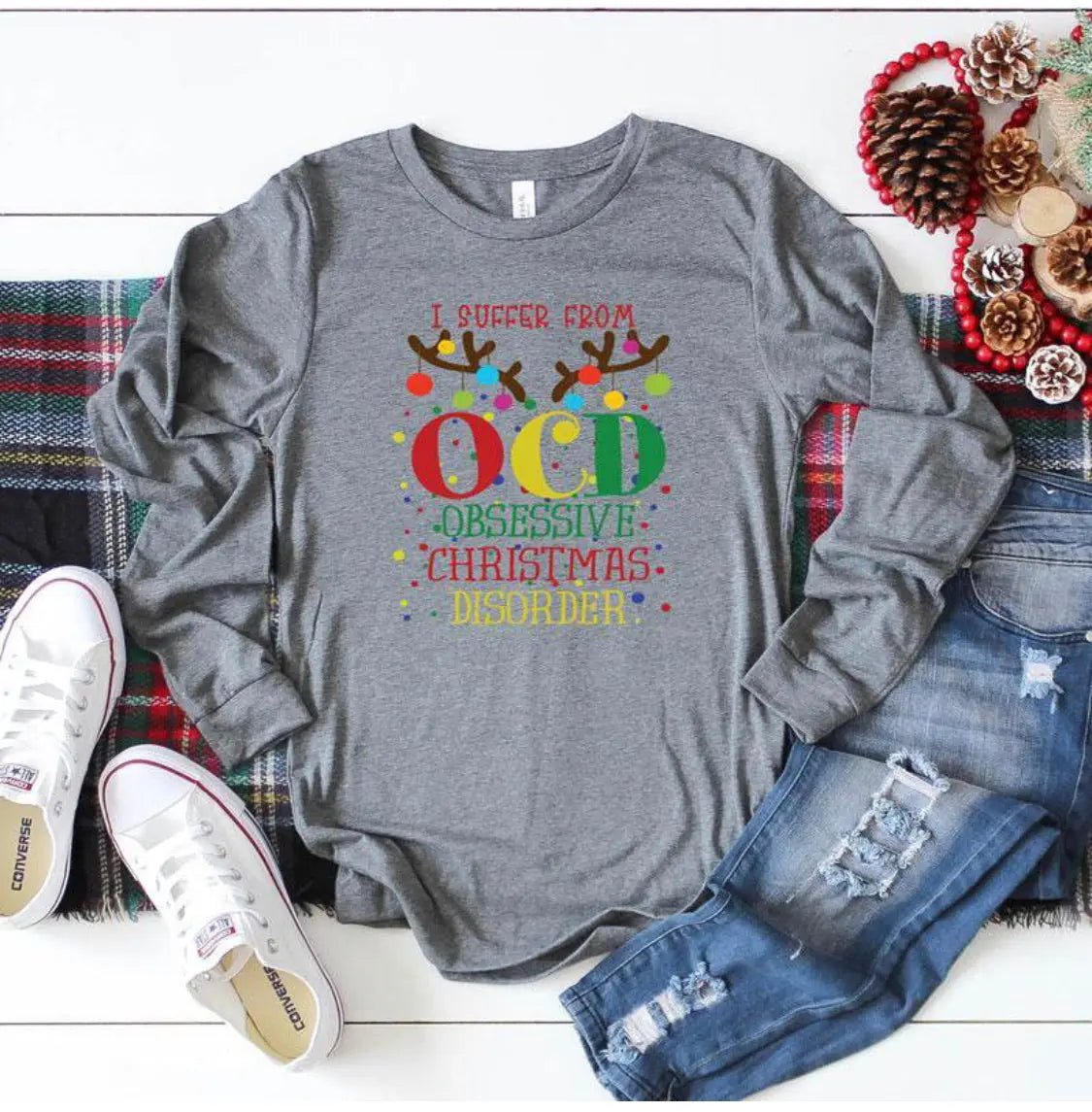 OCD Obsessive Christmas Disorder Long Sleeve - Caroline Layne Boutique LLC