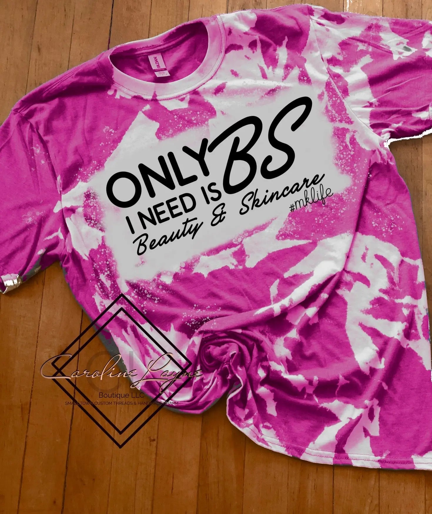 Only BS I Need Is Beauty & Skincare Bleached Tee - Caroline Layne Boutique LLC