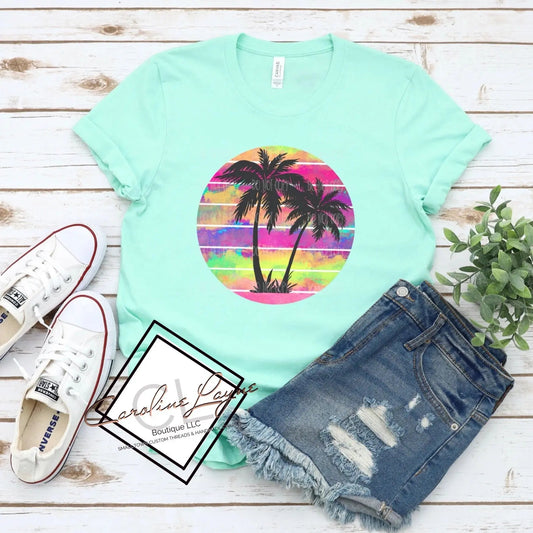 Palm Tree Tee - Caroline Layne Boutique LLC