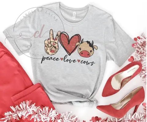 Peace Love Cows Tee - Caroline Layne Boutique LLC