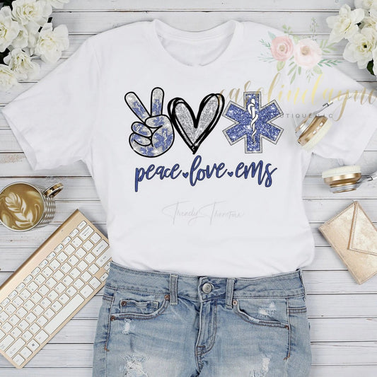 Peace. Love. EMS Tee - Caroline Layne Boutique LLC