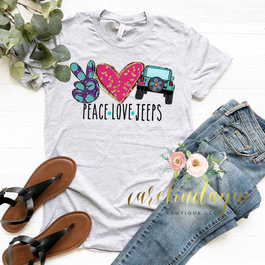 Peace Love Jeeps Tee - Caroline Layne Boutique LLC