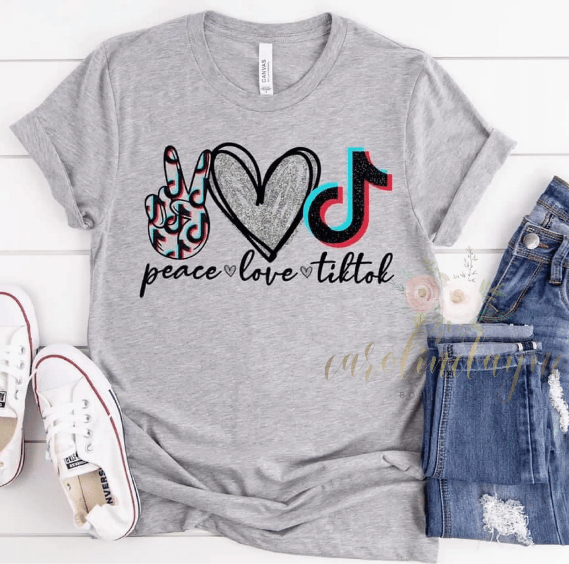 Peace Love TikTok Tee - Caroline Layne Boutique LLC