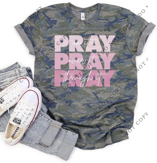 Pray Camo Tee - Caroline Layne Boutique LLC