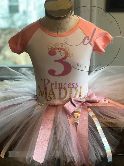 Princess Birthday Tutu and Raglan Set - Caroline Layne Boutique LLC