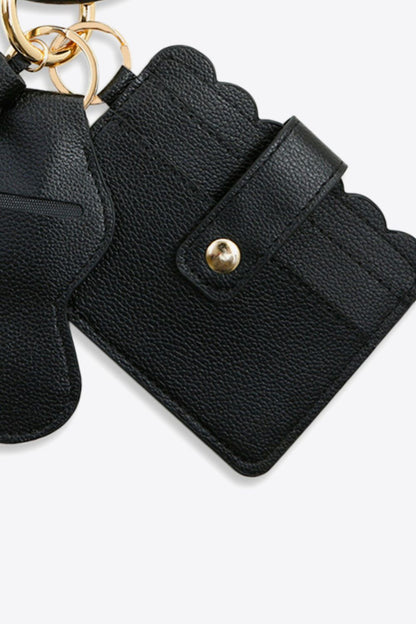 PU Wristlet Keychain with Card Holder - Caroline Layne Boutique LLC