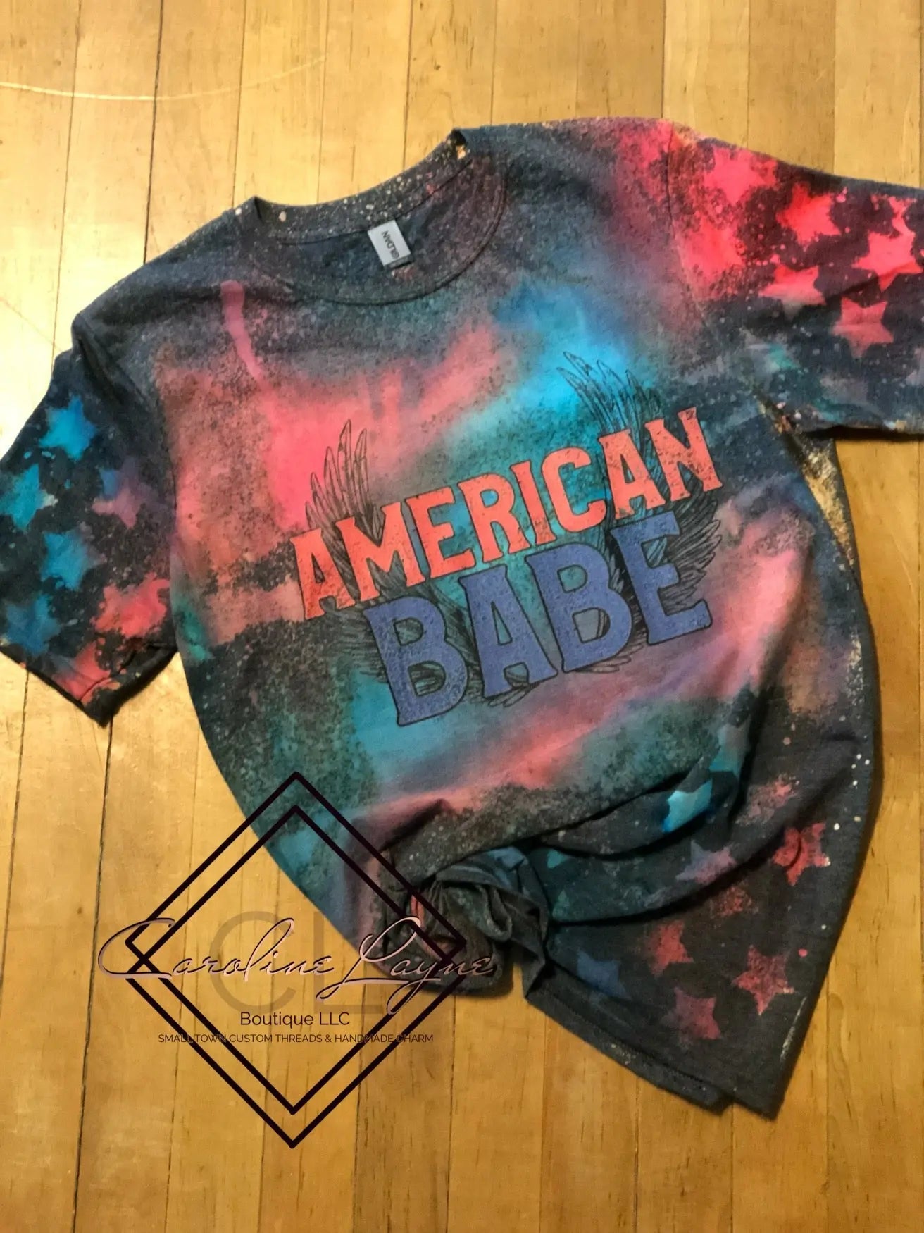 Reverse Tie Dye Stars American Babe Tee - Caroline Layne Boutique LLC