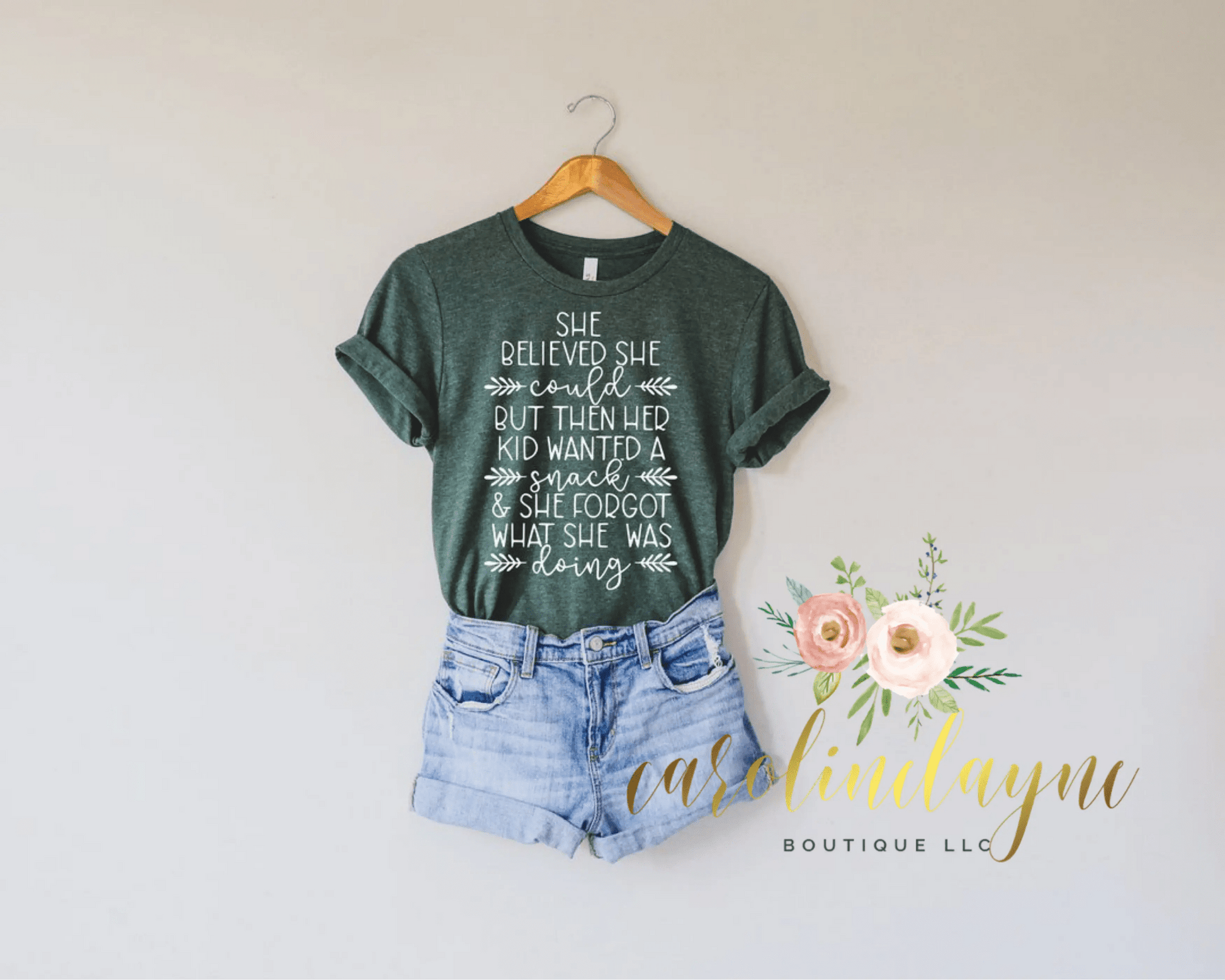 She believed she could but then kids tee - Caroline Layne Boutique LLC
