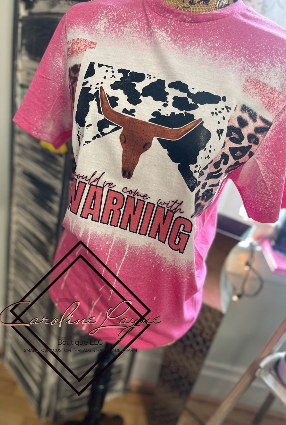 Should’ve came with a warning Bleached Tee - Caroline Layne Boutique LLC