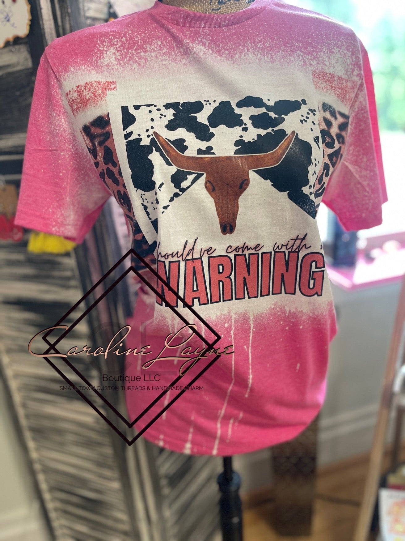 Should’ve came with a warning Bleached Tee - Caroline Layne Boutique LLC