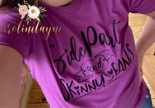 Side Part and Skinny Jeans Tee - Caroline Layne Boutique LLC