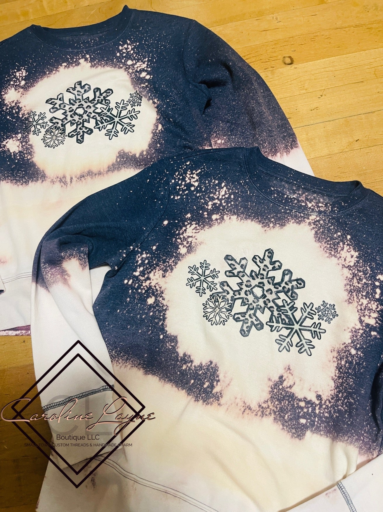 Snowflake Bleached Sweatshirt - Caroline Layne Boutique LLC