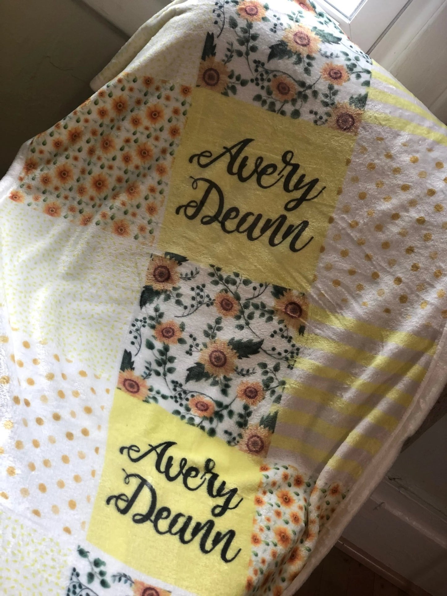 Sunflower Yellow Themed Baby Blanket - Caroline Layne Boutique LLC