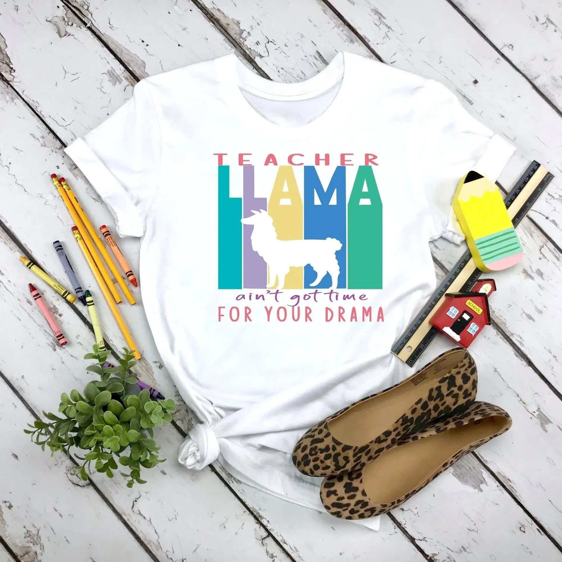 Teacher Llama Ain’t Got Time For Your Drama Tee - Caroline Layne Boutique LLC