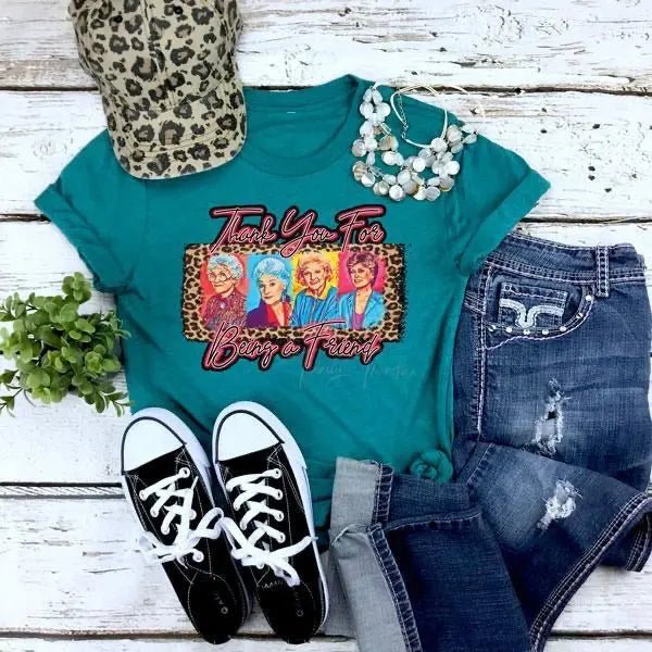 Thank you for being a friend leopard tee - Caroline Layne Boutique LLC