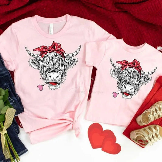 Valentines Cow Mommy And Me Set - Caroline Layne Boutique LLC