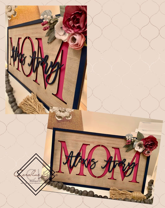 Wooden Mom Names Sign - Caroline Layne Boutique LLC