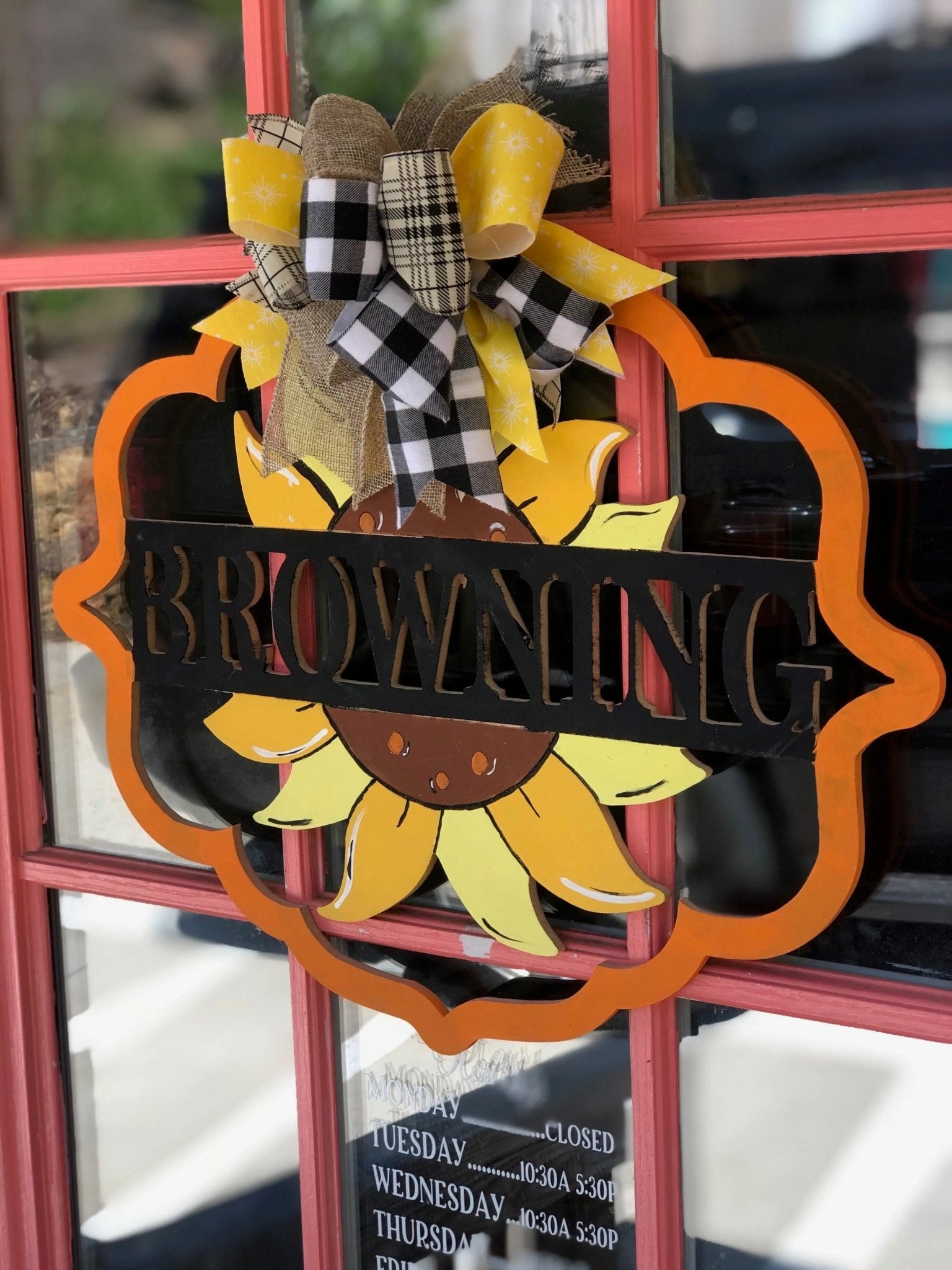 Wooden Sunflower Name Door Hanger - Caroline Layne Boutique LLC