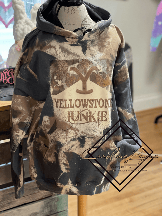 Yellowstone Junkie Reverse Tie Dye Hoodie - Caroline Layne Boutique LLC